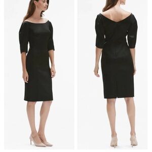 MM Lafleur  The Genevieve Satin Dress Black Size
6 Off Shoulder Cocktail, NWT